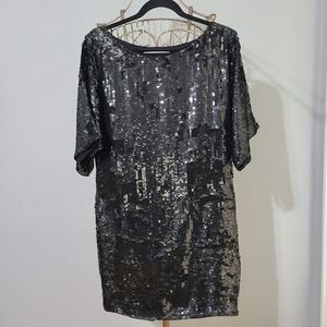 Trina Turk Black Sequin Cold Shoulder Cocktail‎ Dress 4
